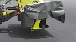 Grâce à l'articulation en pied de lamier, la faucheuse DISCO PROFIL suit le sol et non le tracteur. -