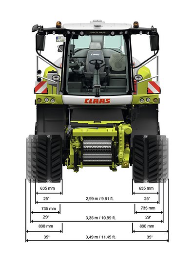 Trois largeurs de chenilles TERRA TRAC sont disponibles pour la JAGUAR. - JAGUAR 900 HRC